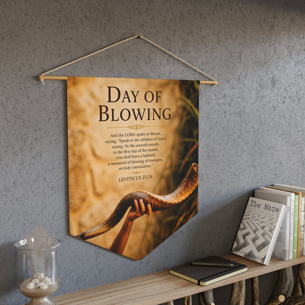 Day of Blowing | Leviticus 23:24 Shofar Wall Pennant