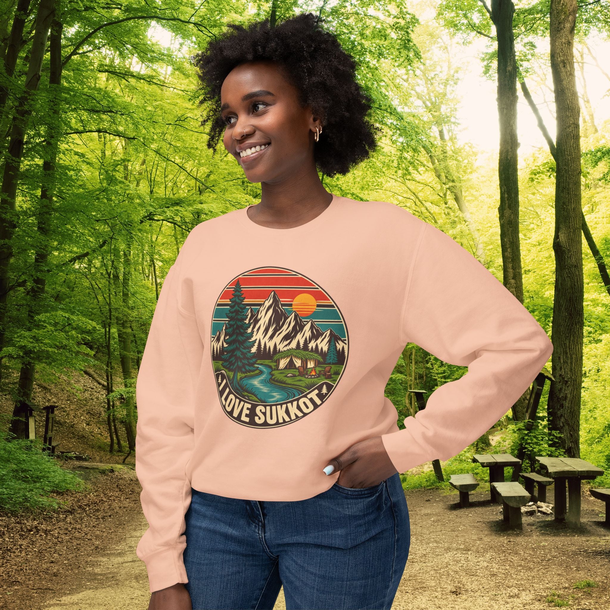 I Love Sukkot Sweatshirt | Vintage Feast of Tabernacles Camping Crewneck