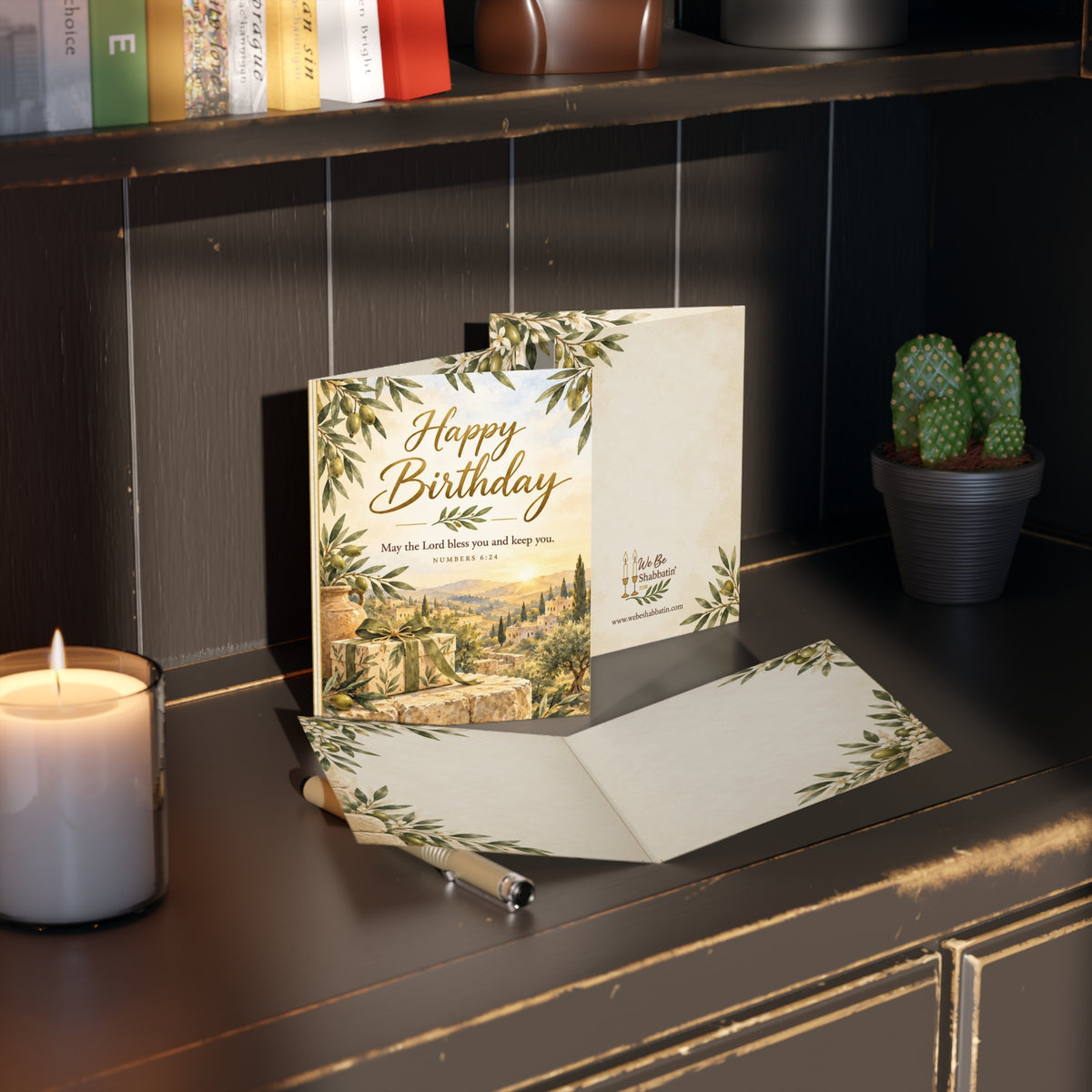 Olive Branch Birthday Card | Faith-Based Birthday Card (8, 16, and 24 pcs)