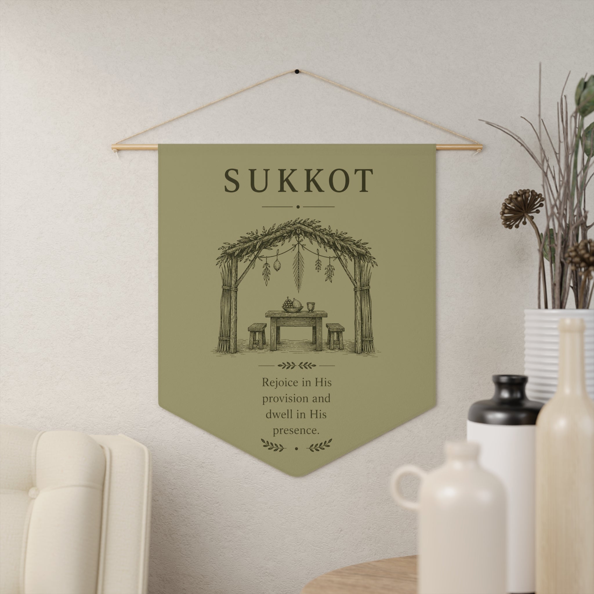 Sukkot Feast of Tabernacles Wall Pennant
