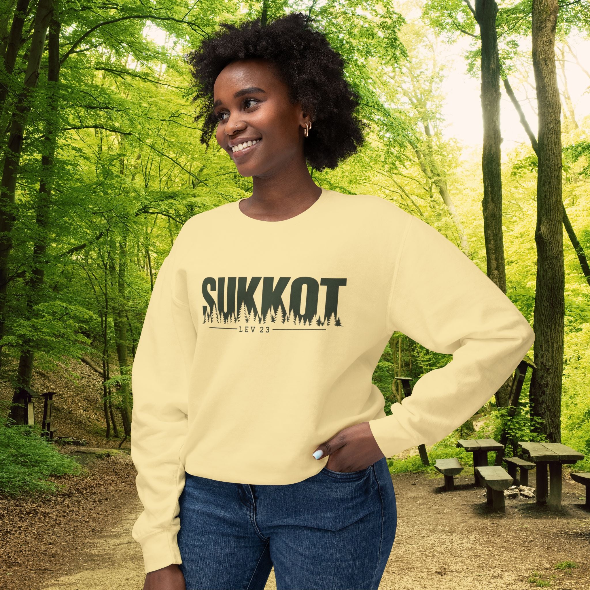 Sukkot Among the Pines Sweatshirt | Biblical Feast of Tabernacles Crewneck | Lev 23