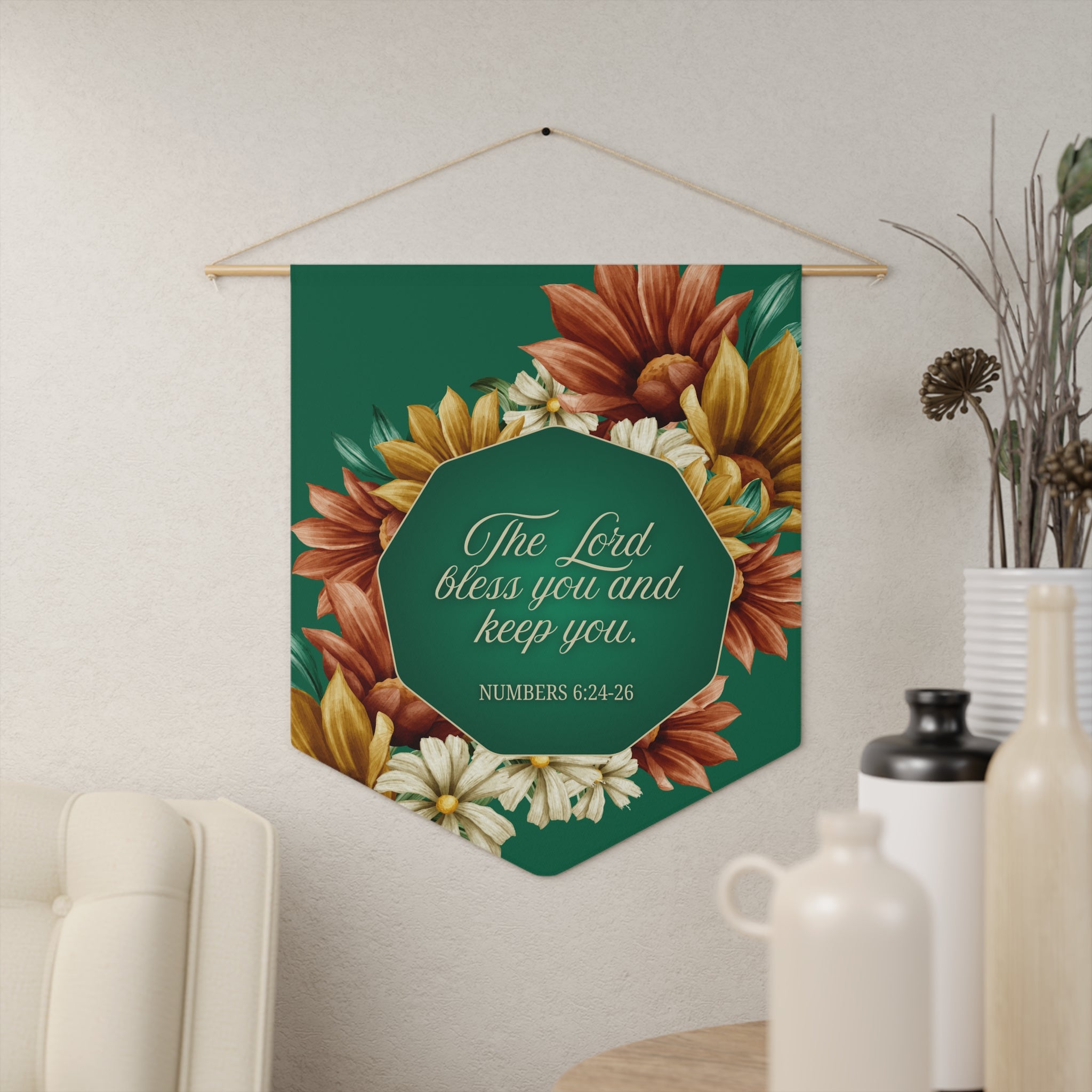 The LORD Bless You and Keep You | Numbers 6:24–26 Wall Pennant