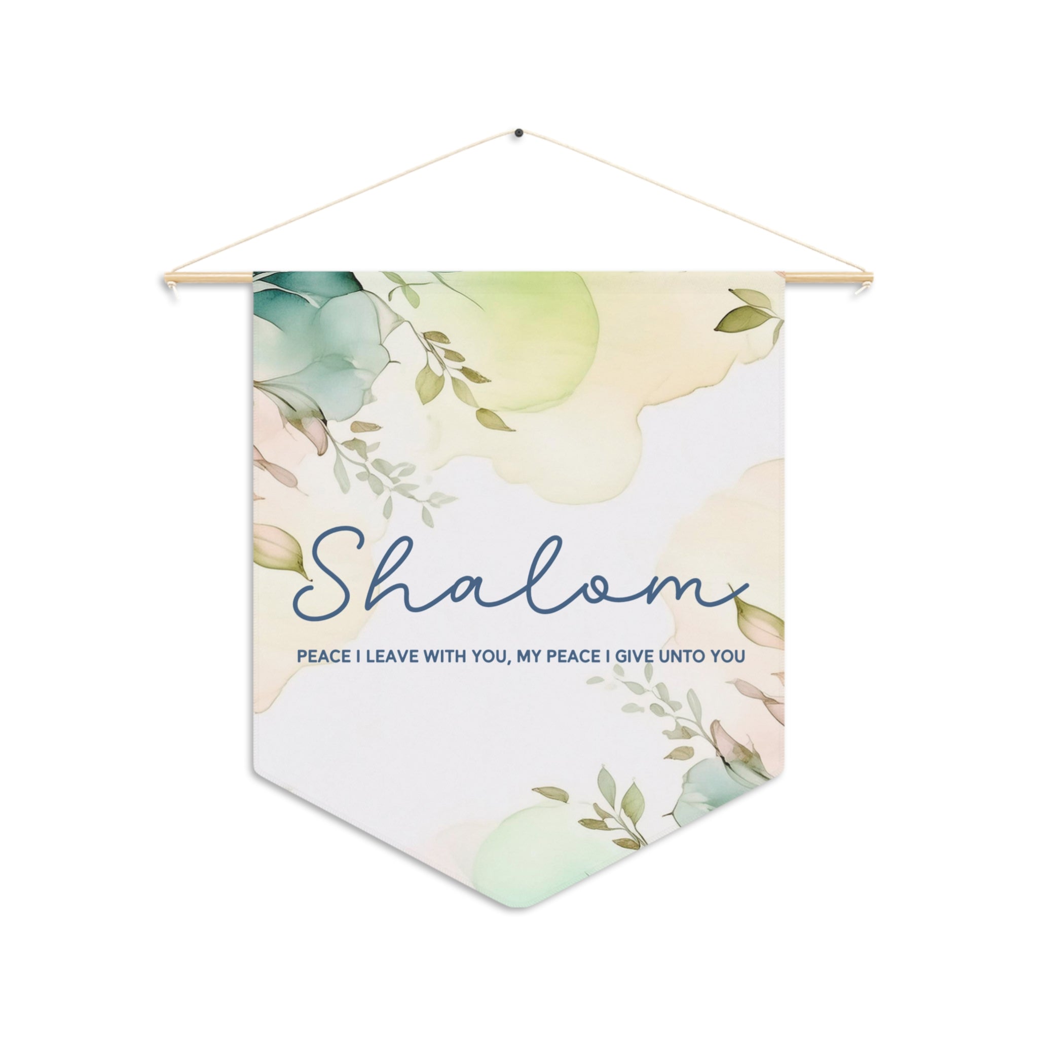 Shalom Floral Pennant Wall Hanging