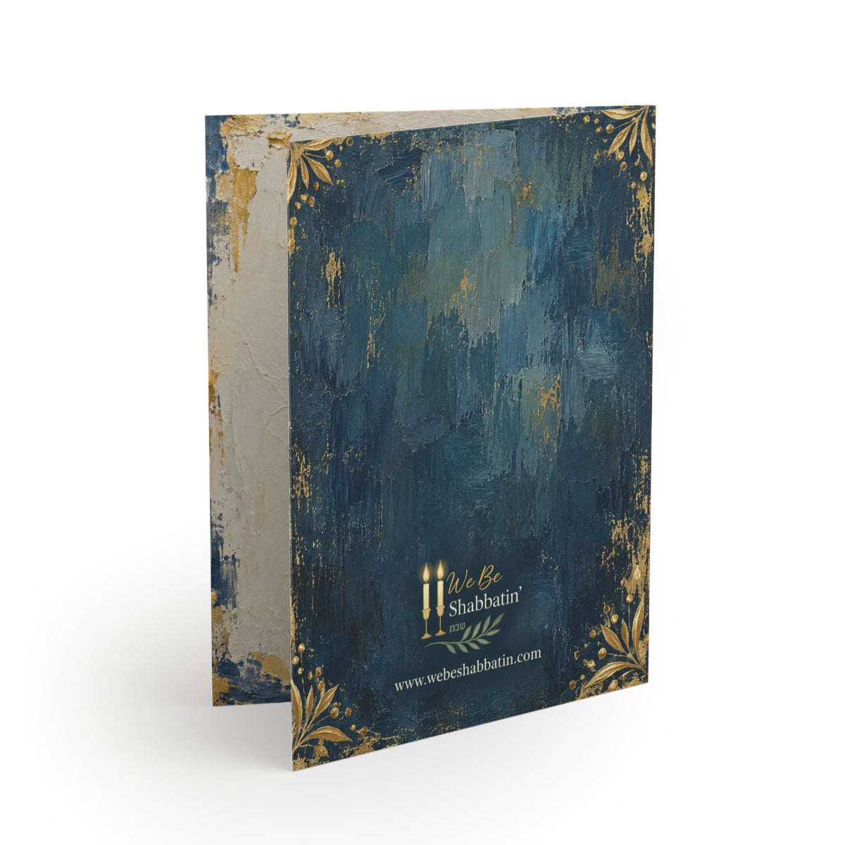 Oil Painting Hanukkah Card | Menorah Festival of Lights Greeting Card | Textured Art Style (8, 16, and 24 pcs)