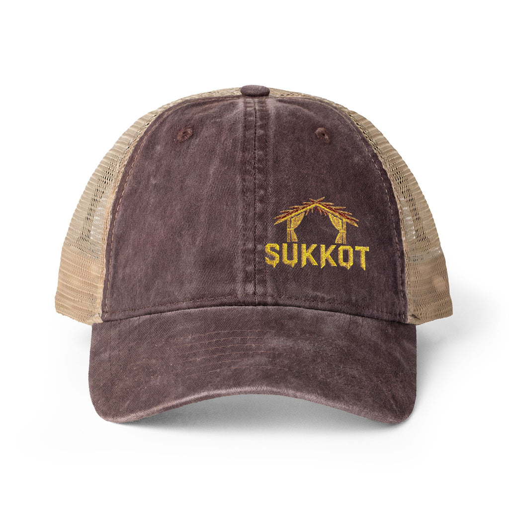 Sukkot – Women's Embroidered Ponytail Hat