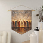 Written Not on Stone, But on Hearts of Fire | Shavuot Wall Pennant