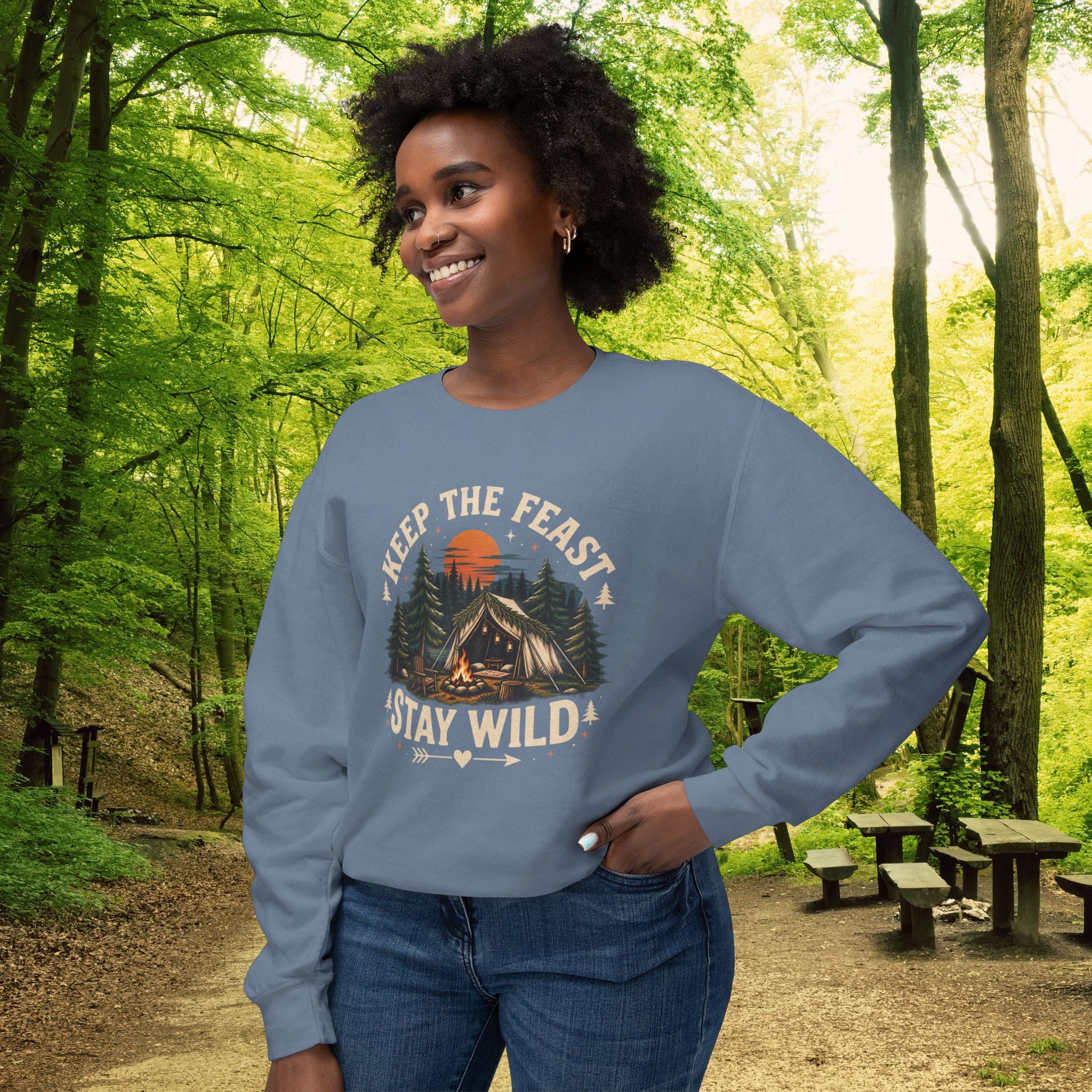 Keep the Feast Stay Wild Sweatshirt | Sukkot Camping Crewneck | Feast of Tabernacles