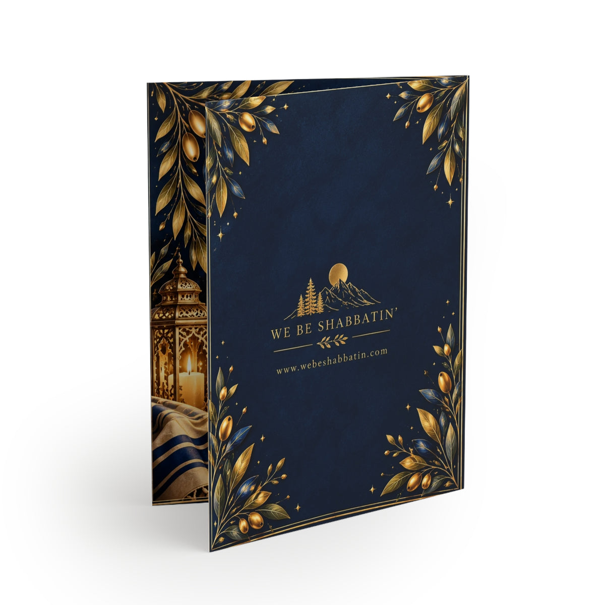 Happy Festival of Lights Hanukkah Card | Jerusalem Menorah Greeting Card (8, 16, and 24 pcs)