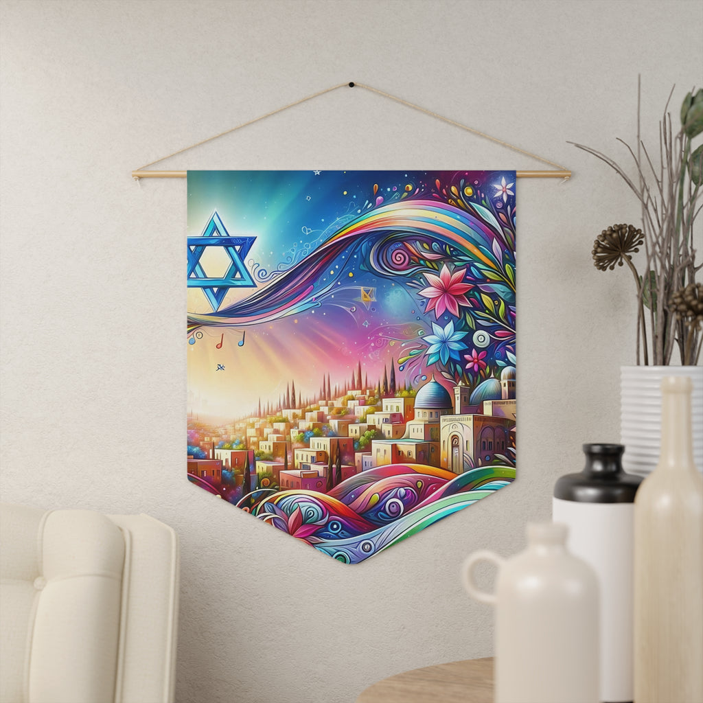 Jerusalem | Colorful Watercolor Wall Pennant