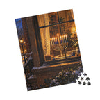 Hanukkah Puzzle for Adults – Glowing Hanukkiah Window Oil Painting Puzzle | 110–1014 Pieces