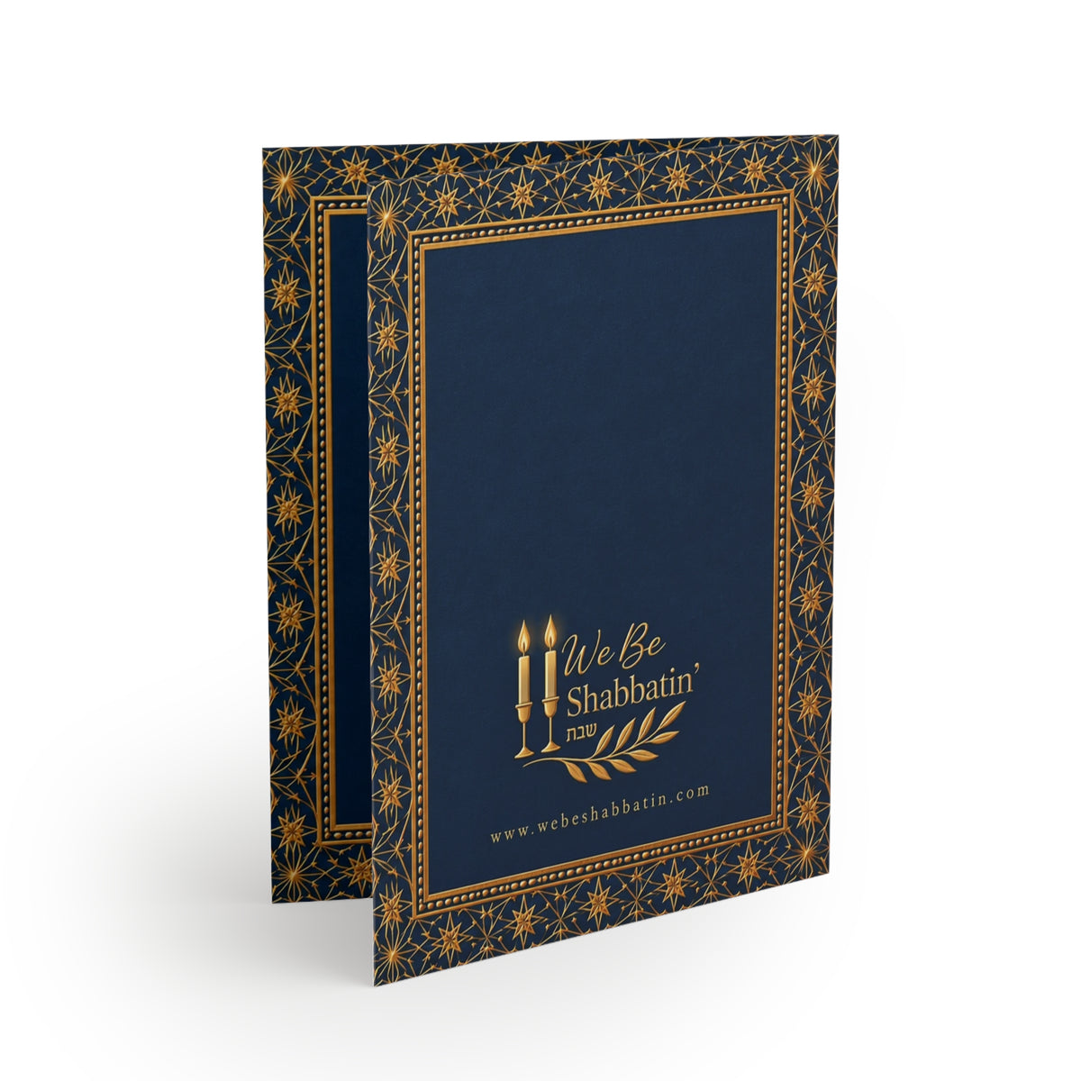 Luxury Hanukkah Card | Navy & Gold Menorah Greeting Card | Festival of Lights (8, 16, and 24 pcs)