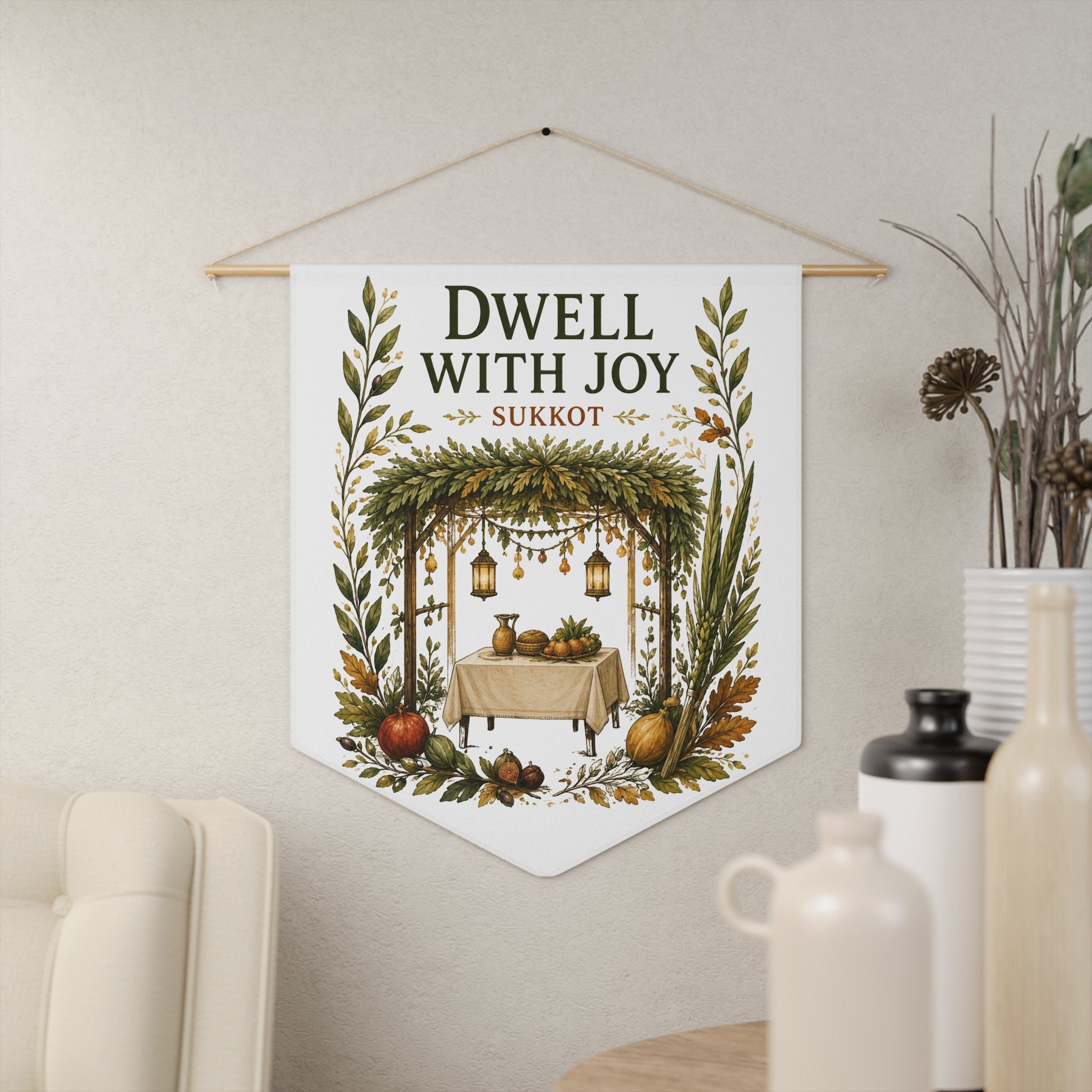 Dwell With Joy | Sukkot Pennant