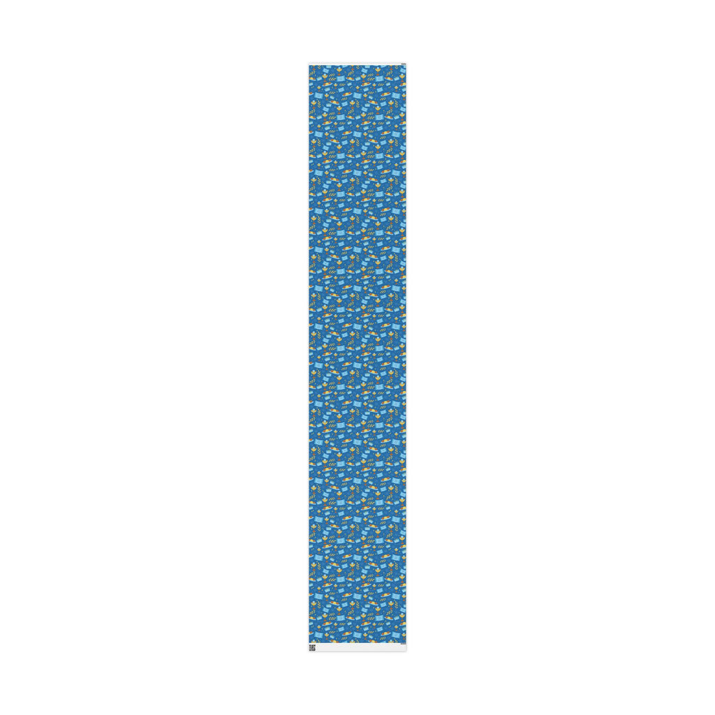 Gift Wrap with Scrolls, Challah, & Olive Branches | Judaica Wrapping Paper