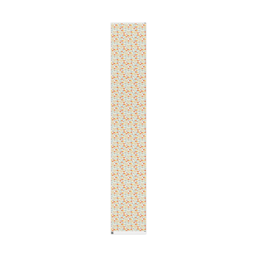 Hanukkah Wrapping Paper - Cream Judaica Gift Wrap with Menorahs & Olive Branches