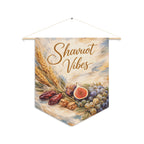 Shavuot Vibes Pennant | Shavuot Banner, Fruit and Wheat Wall Hanging