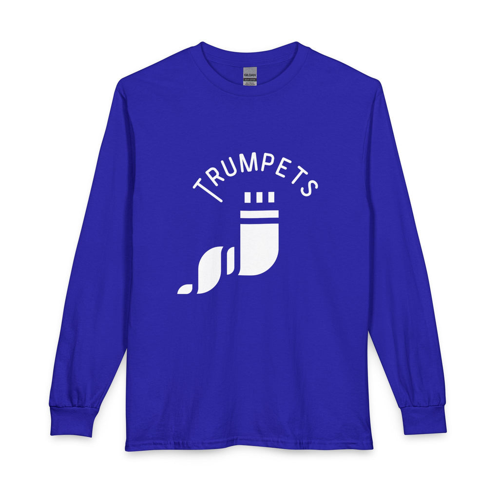 Trumpets Long Sleeve Tee - Modern Shofar Design | Yom Teruah / Fall Feasts Shirt | Unisex Messianic Apparel