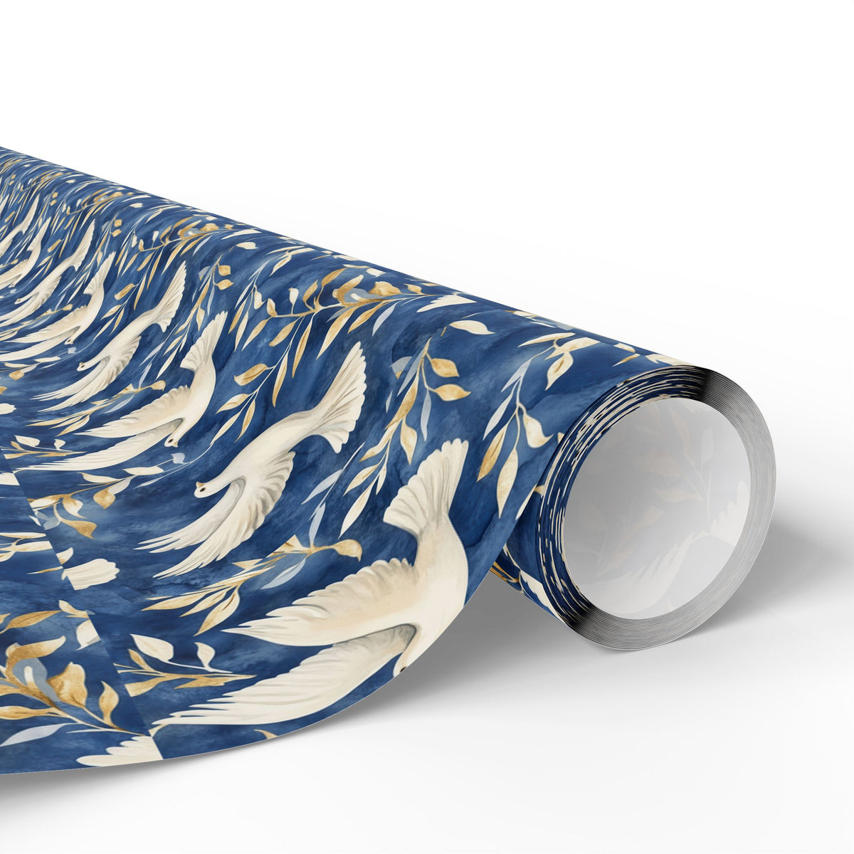 Peace Dove Wrapping Paper | Blue & Gold Judaica Gift Wrap