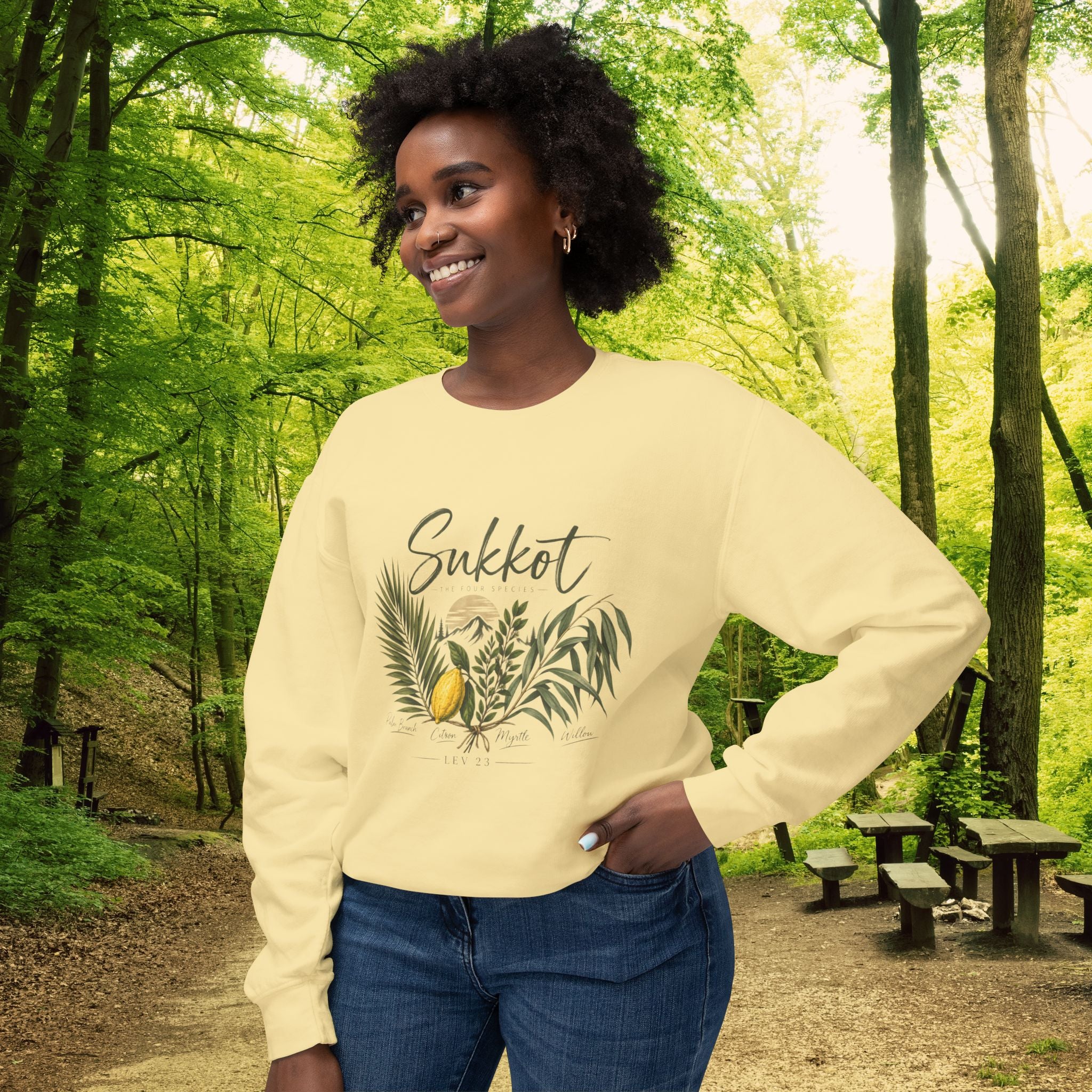 Sukkot Four Species Sweatshirt | Arba Minim Botanical Feast of Tabernacles Crewneck | Lev 23