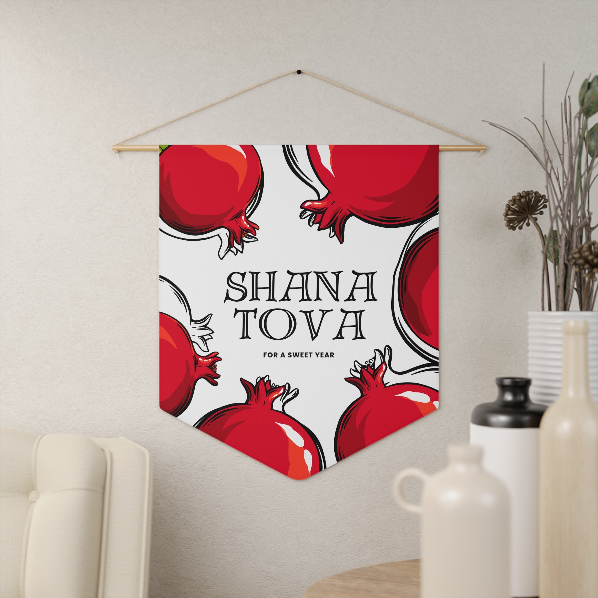 Shana Tova | Pomegranate Sweet Year Wall Pennant