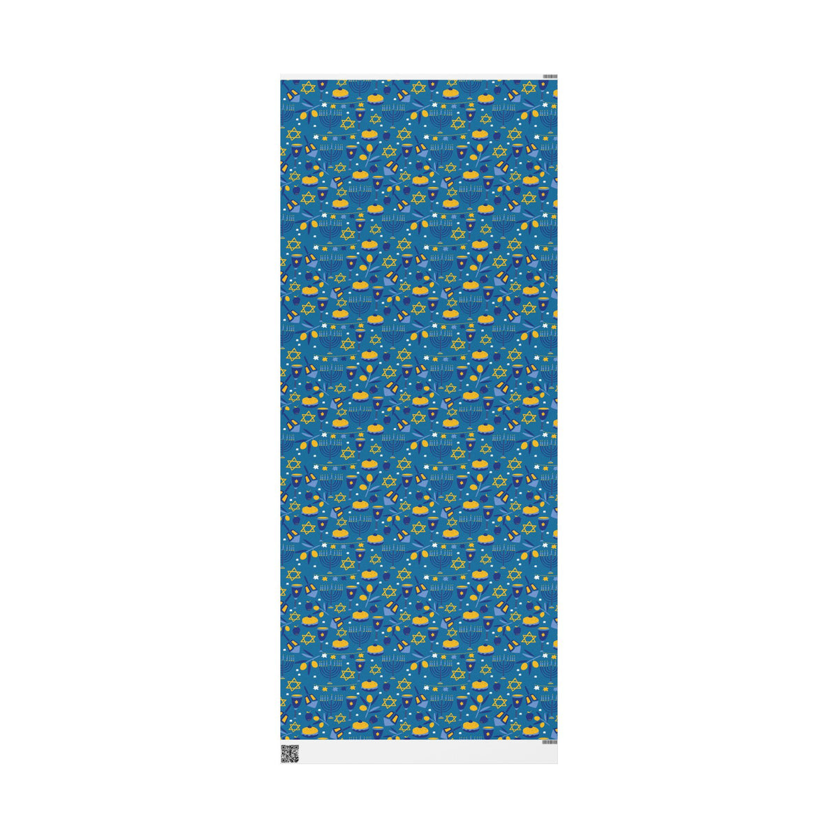 Hanukkah Wrapping Paper - Blue Gift Wrap with Menorahs