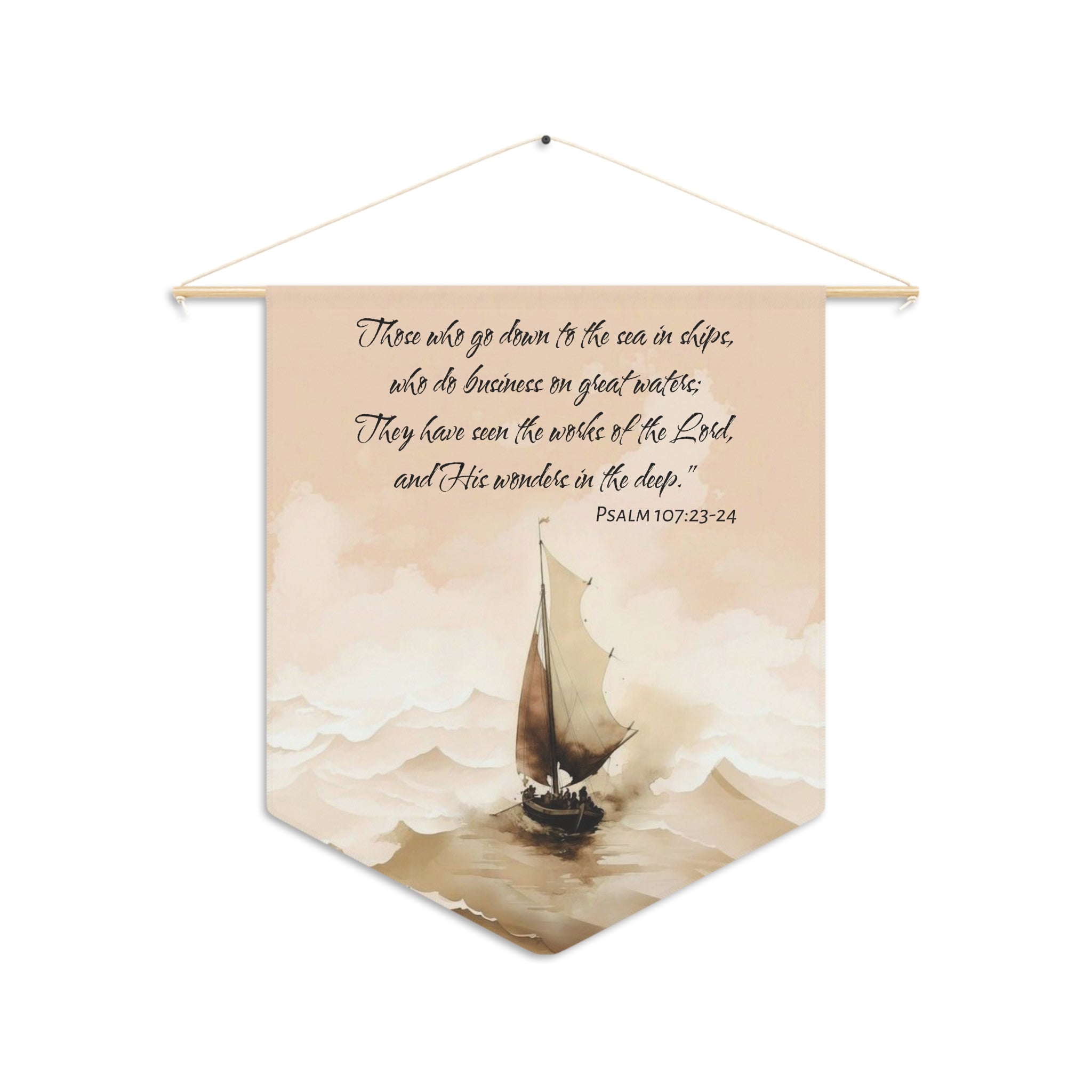 They That Go Down to the Sea | Psalm 107:23–24 Wall Pennant