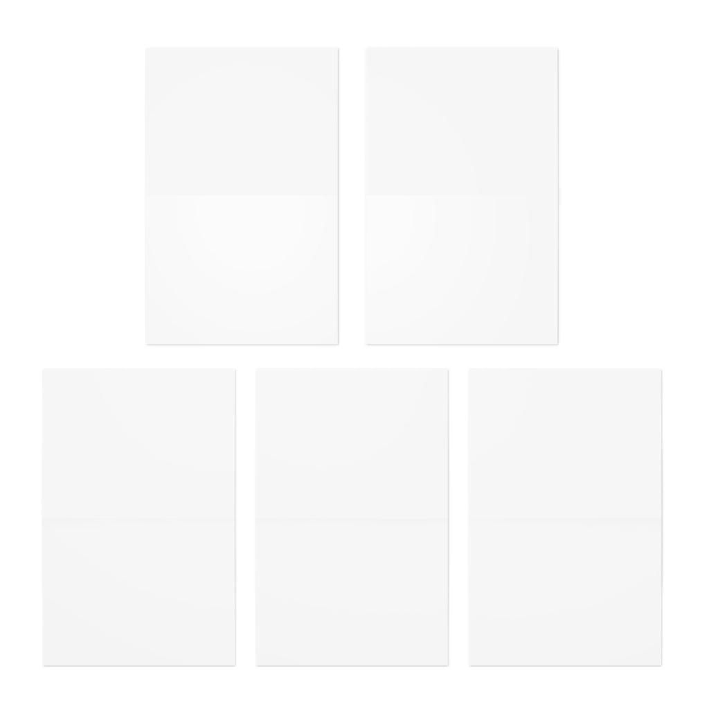 Greeting Card Set of 5 - Elegant Blue & Gold Star of David, Olive Branch, and Dove Notecards with Envelopes