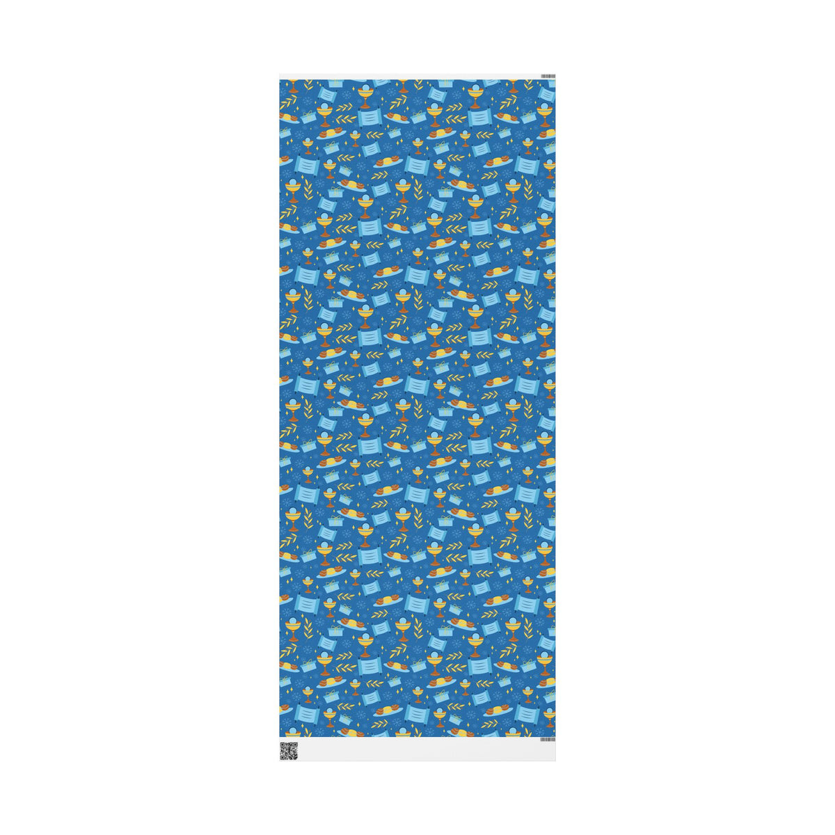 Gift Wrap with Scrolls, Challah, & Olive Branches | Judaica Wrapping Paper