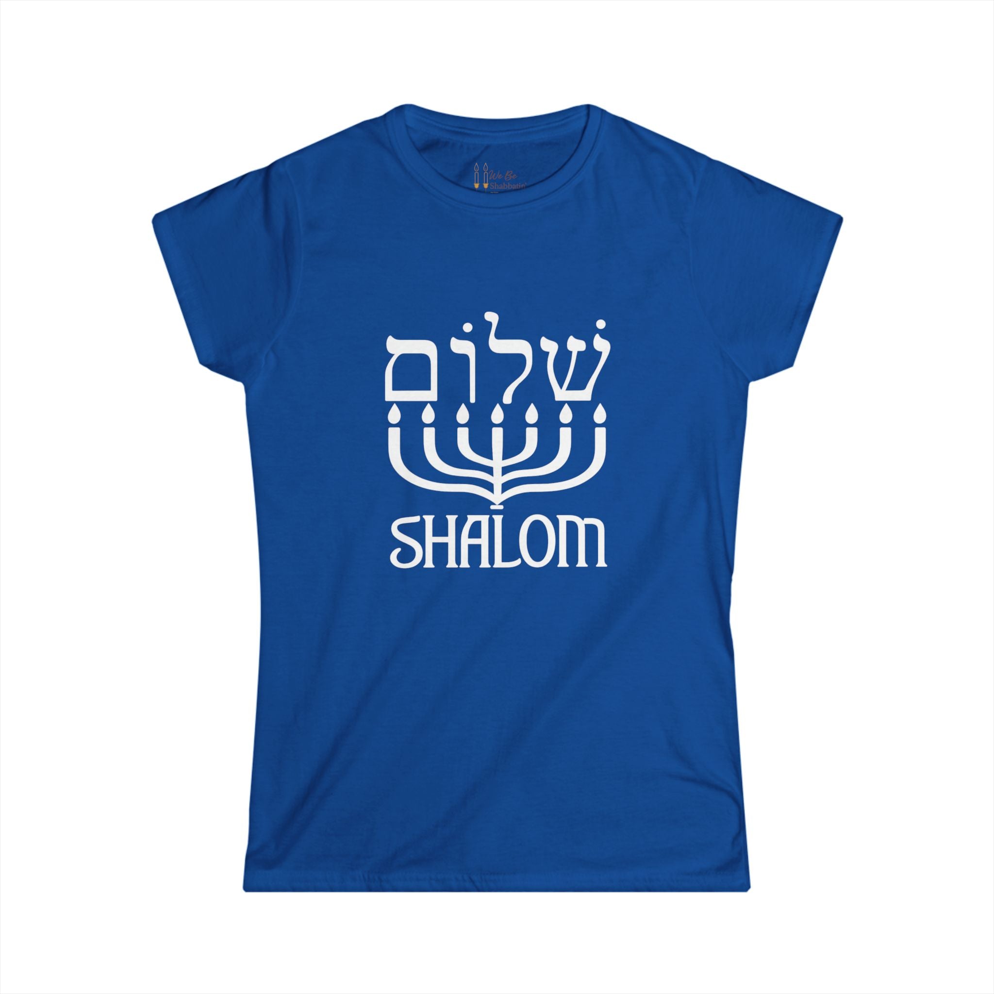 Shalom T-Shirt with Menorah | Hebrew Christian Tee | Messianic Jewish Shirt | Faith-Based Shirt for Women | Hebrew Roots Apparel