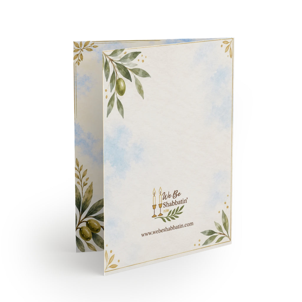 Olive Branch Shalom Greeting Card | Faith-Based Encouragement Card (8, 16, and 24 pcs)