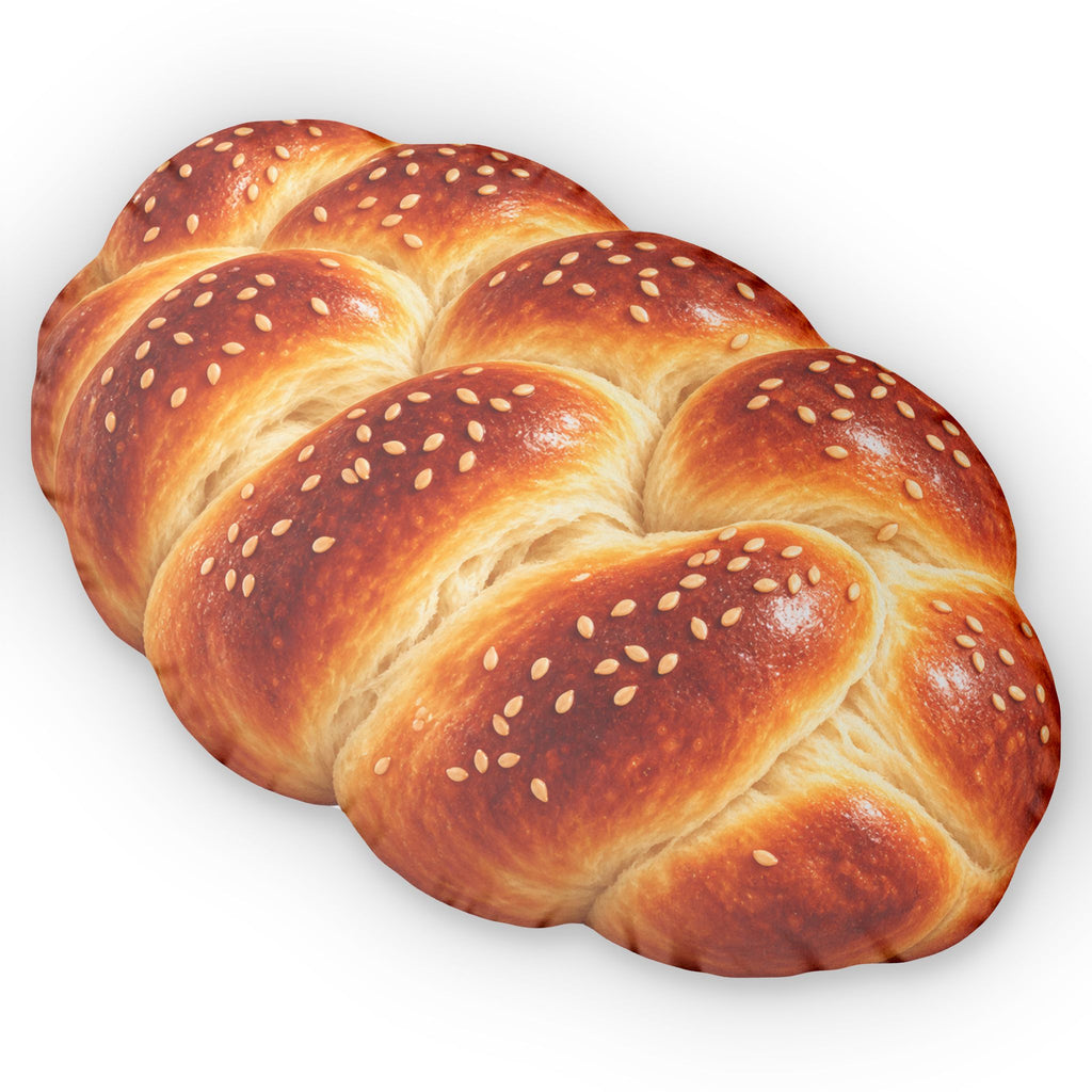 Challah Bread Shaped Pillow – Plush Shabbat Decorative Cushion for Kids & Jewish Home Décor