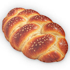 Challah Bread Shaped Pillow – Plush Shabbat Decorative Cushion for Kids & Jewish Home Décor
