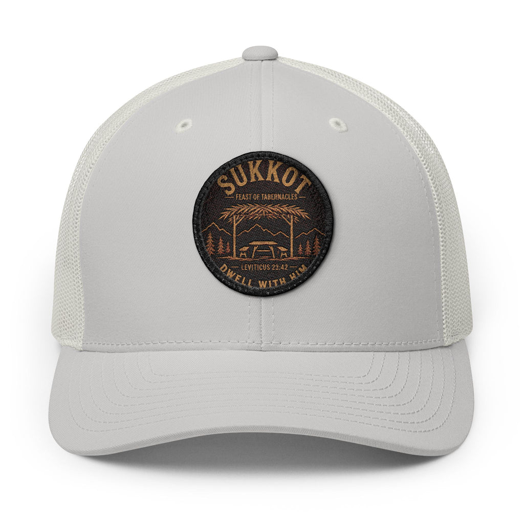 Men’s Sukkot Dwelling Hat | Embroidered Trucker Cap | Feast of Tabernacles Outdoor Hat