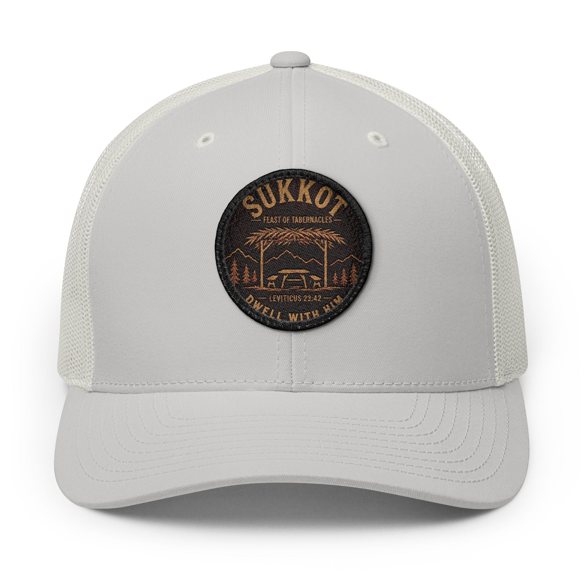 Men’s Sukkot Dwelling Hat | Embroidered Trucker Cap | Feast of Tabernacles Outdoor Hat