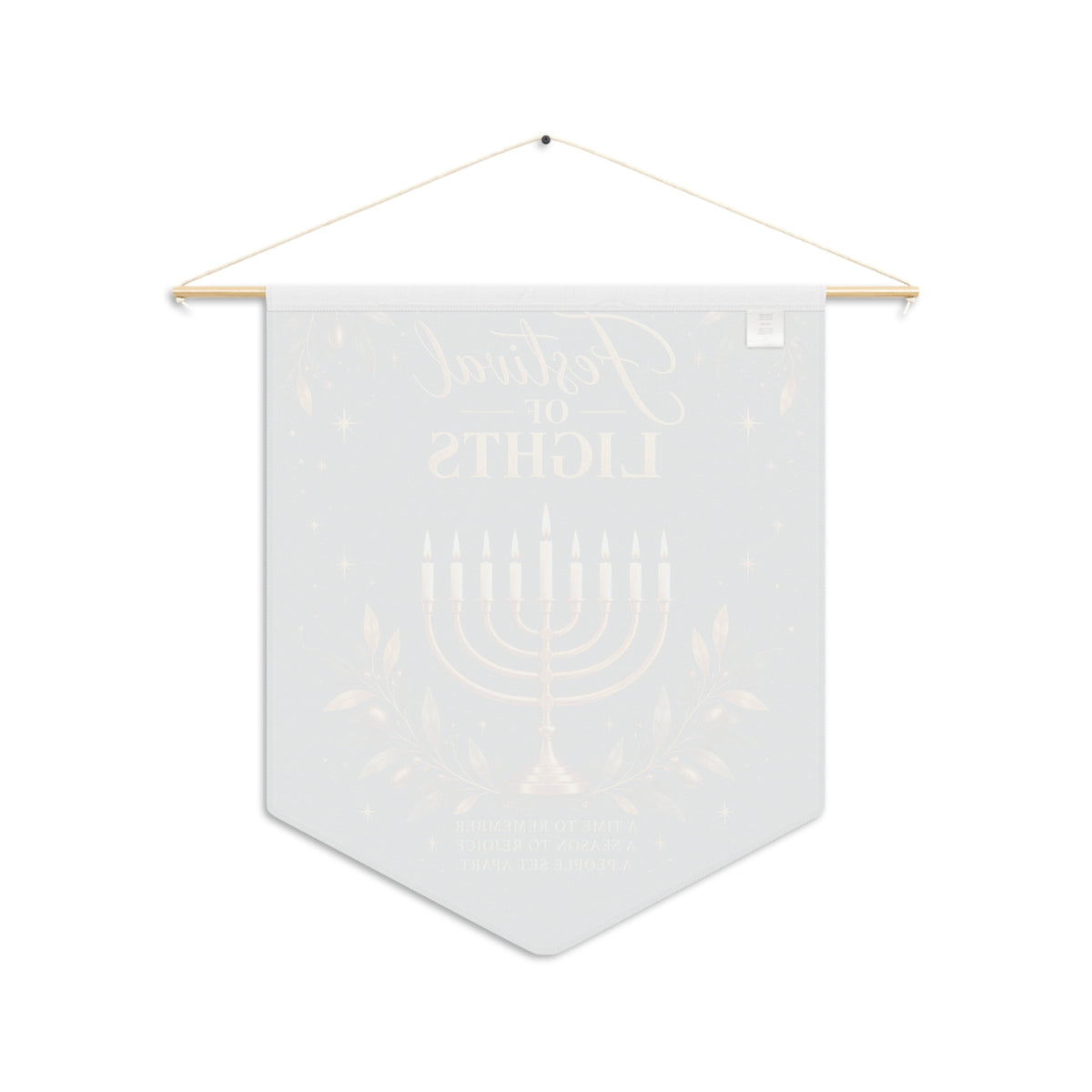 Festival of Lights Hanukkah Wall Pennant | Hanukkiah Menorah Decor | Blue & Gold Holiday Banner