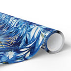 Menorah Blue Marble Swirl Wrapping Paper