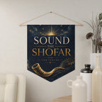 Sound the Shofar | Yom Teruah Midnight Blue Wall Pennant