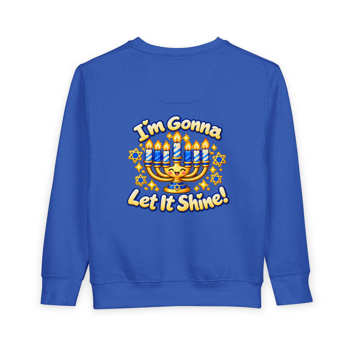 This Little Light of Mine Hanukkah Toddler Sweatshirt – Front & Back Menorah Pullover | I’m Gonna Let It Shine