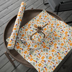 Shabbat Blessings Wrapping Paper | Wheat, Grapes, Challah & Candle Judaica Gift Wrap