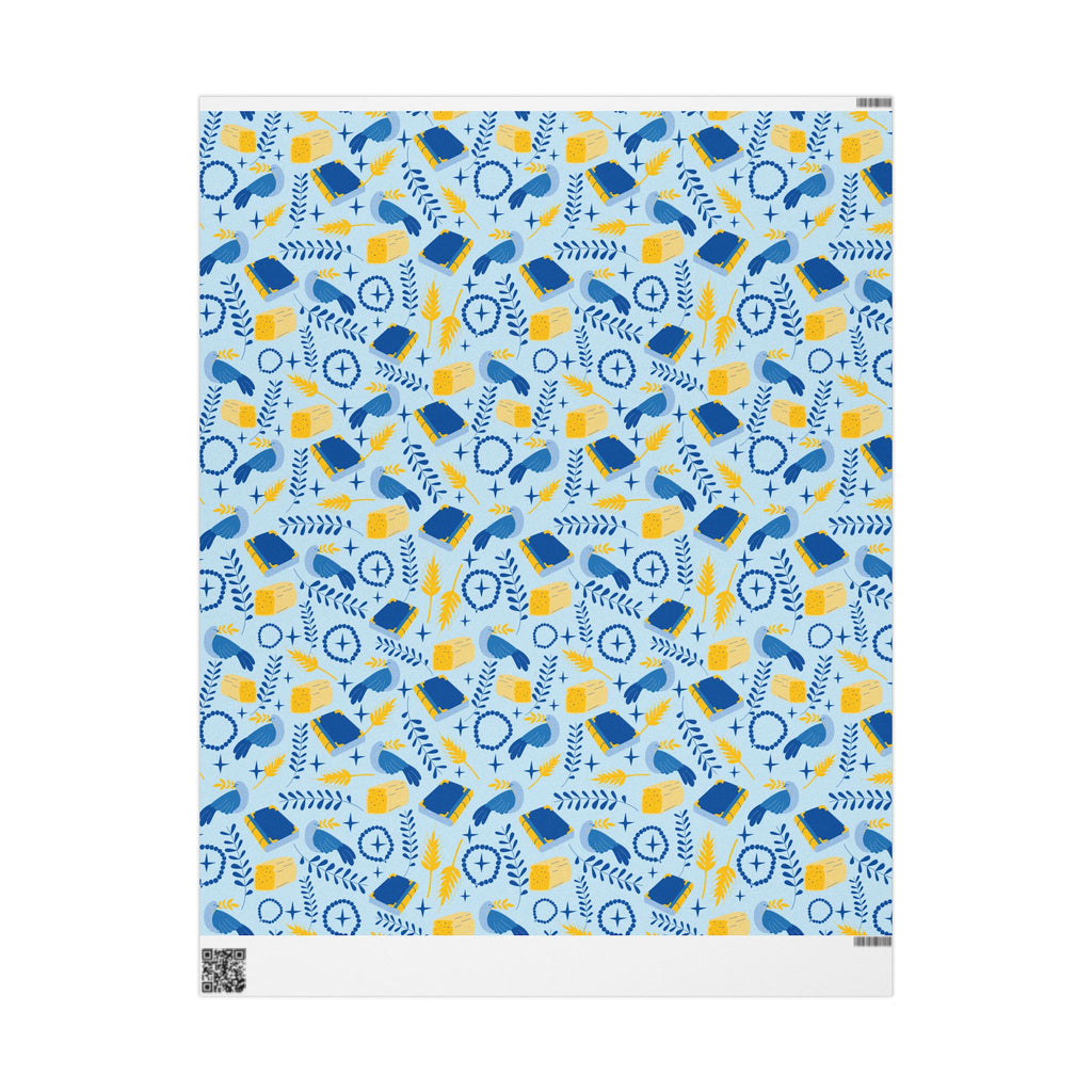 Gift Wrap with Doves, Torah, Wheat & Olive Branches | Judaica Gift Wrapping Paper