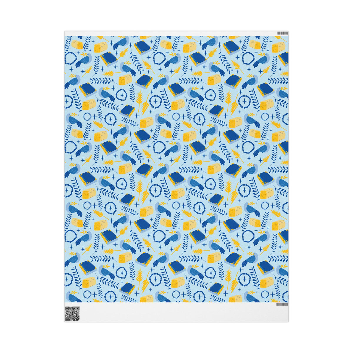 Gift Wrap with Doves, Torah, Wheat & Olive Branches | Judaica Gift Wrapping Paper