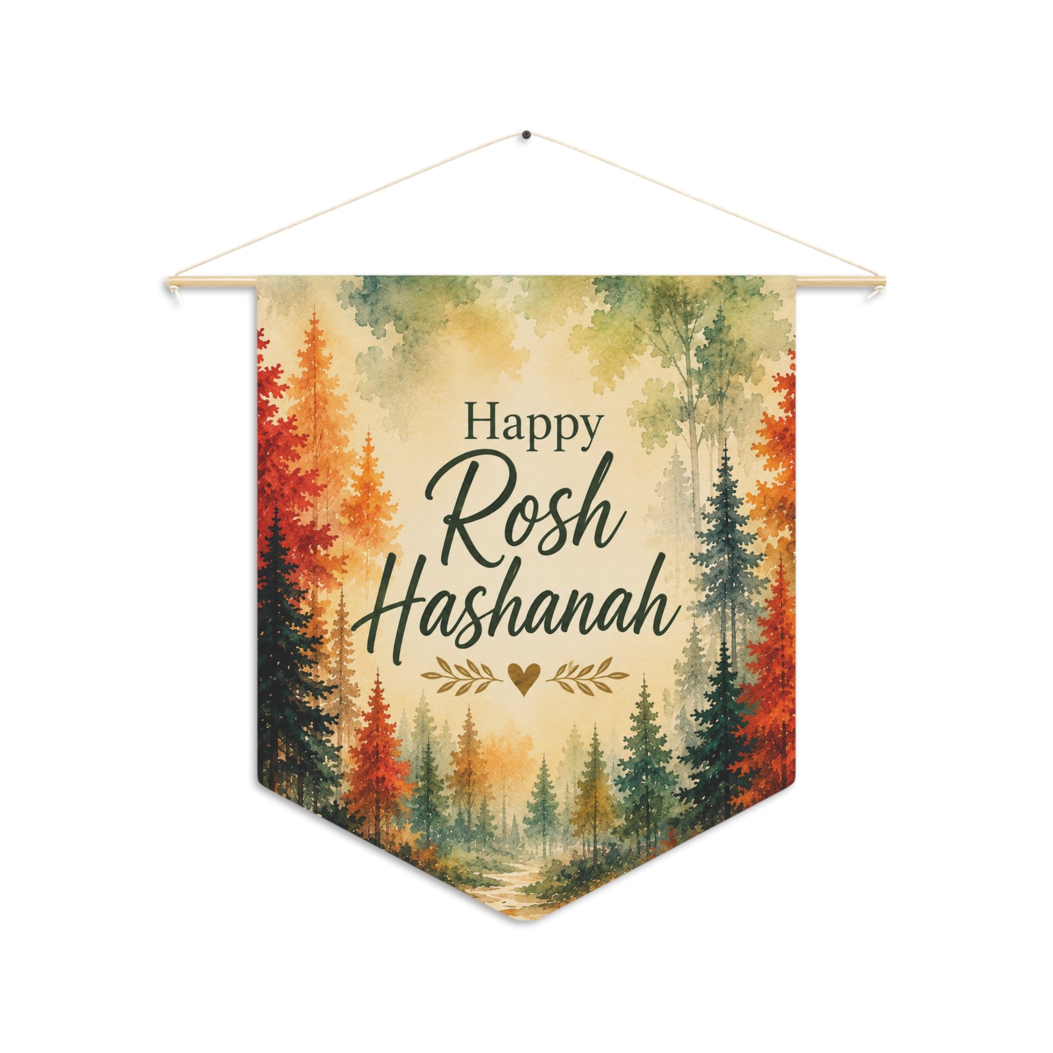 Happy Rosh Hashanah | Autumn Forest Wall Pennant