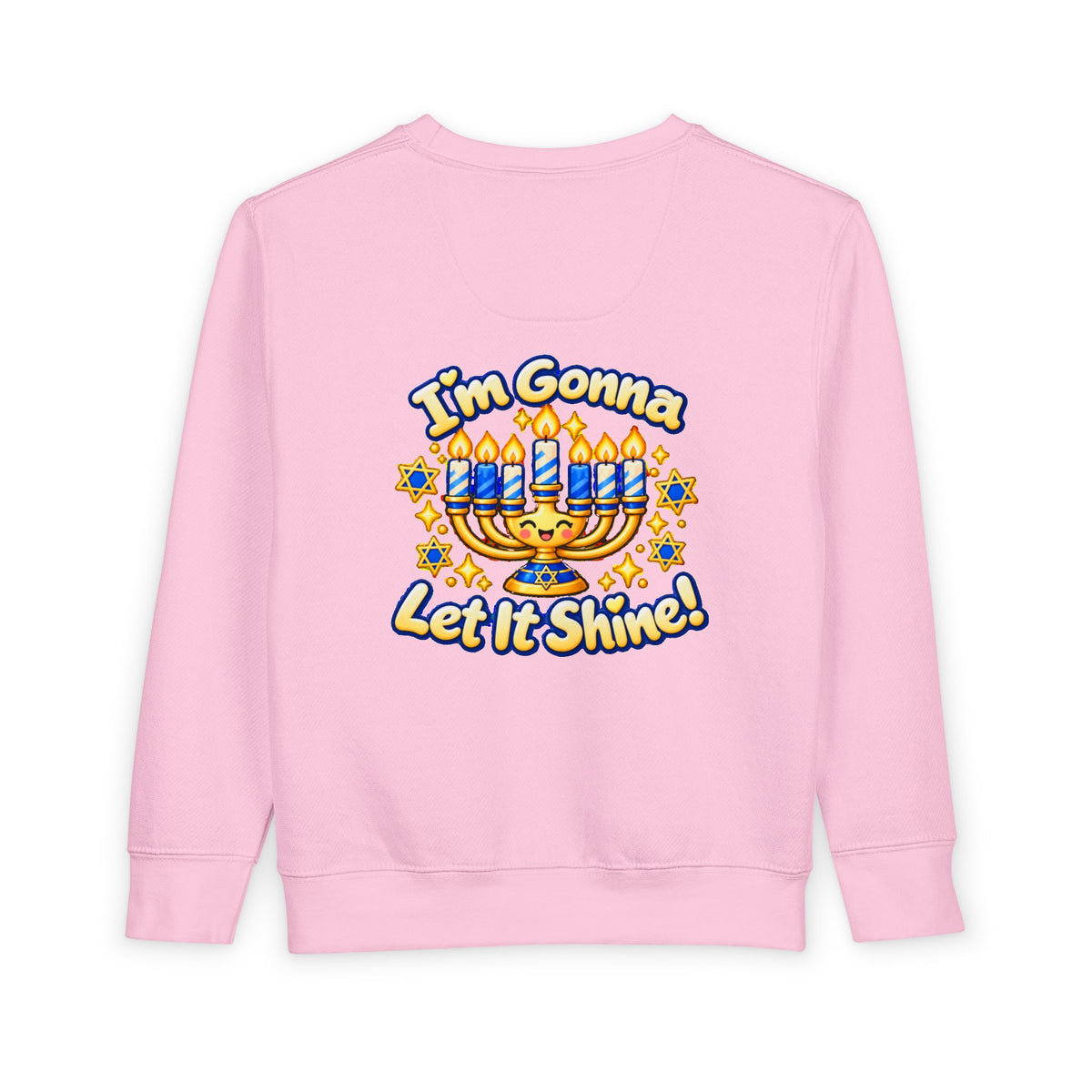 This Little Light of Mine Hanukkah Toddler Sweatshirt – Front & Back Menorah Pullover | I’m Gonna Let It Shine