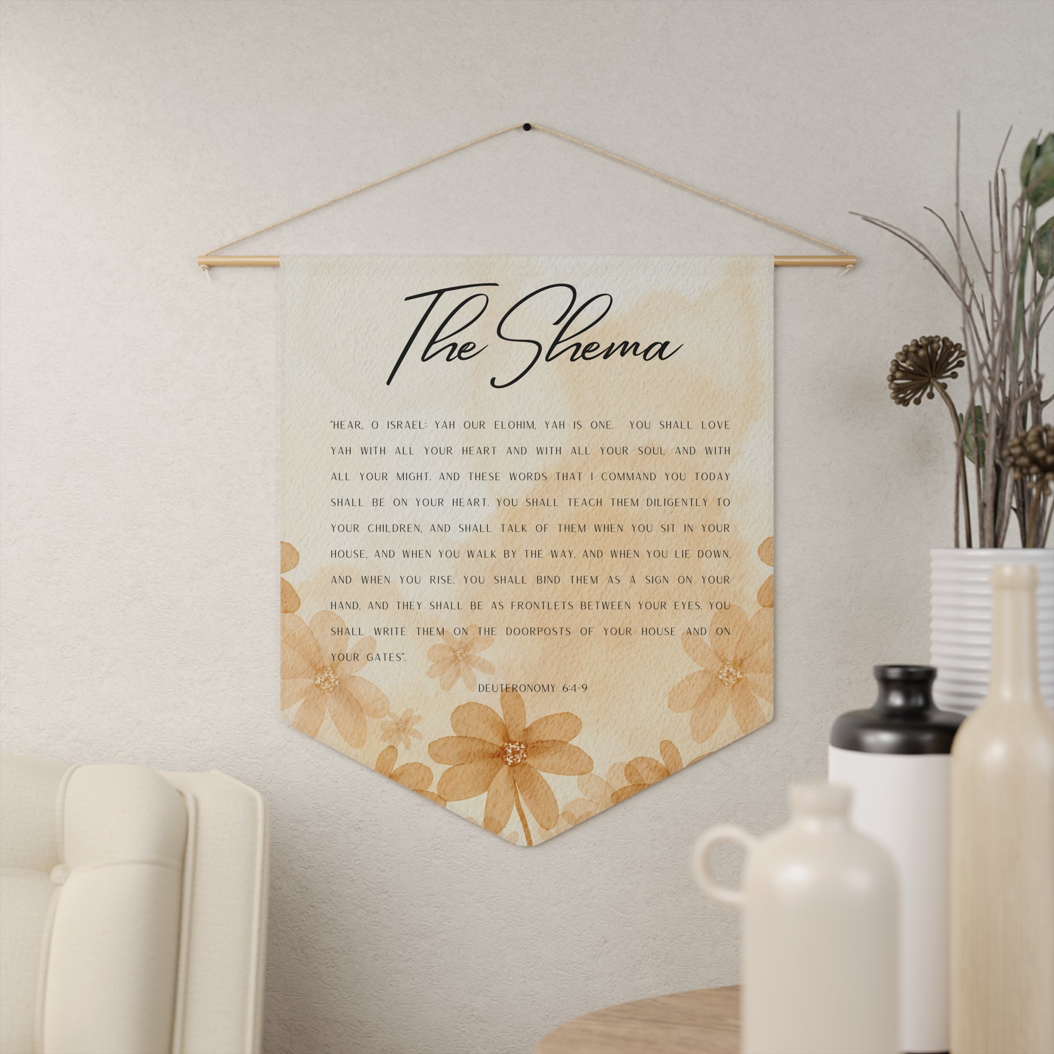 The Shema | Deuteronomy 6:4–9 Wall Pennant
