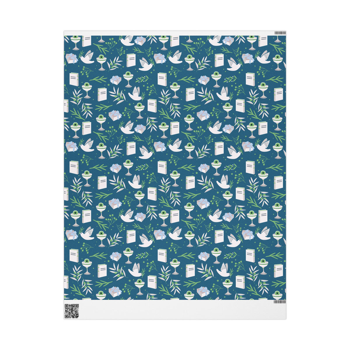Dove & Olive Branch Gift Wrap with Torah Scrolls | Bar Mitzvah, Bat Mitzvah, Wedding, Holiday Gift Wrap