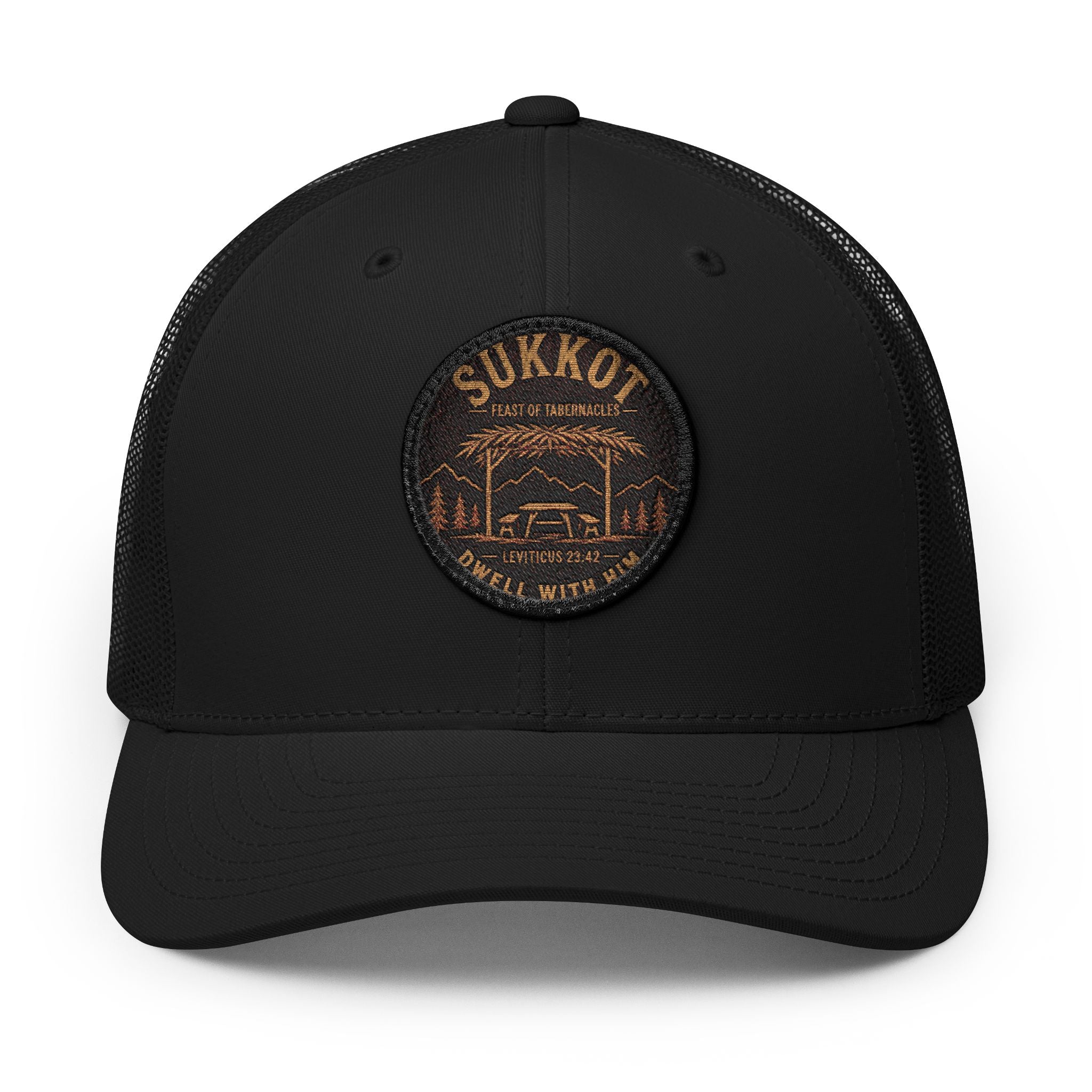 Men’s Sukkot Dwelling Hat | Embroidered Trucker Cap | Feast of Tabernacles Outdoor Hat