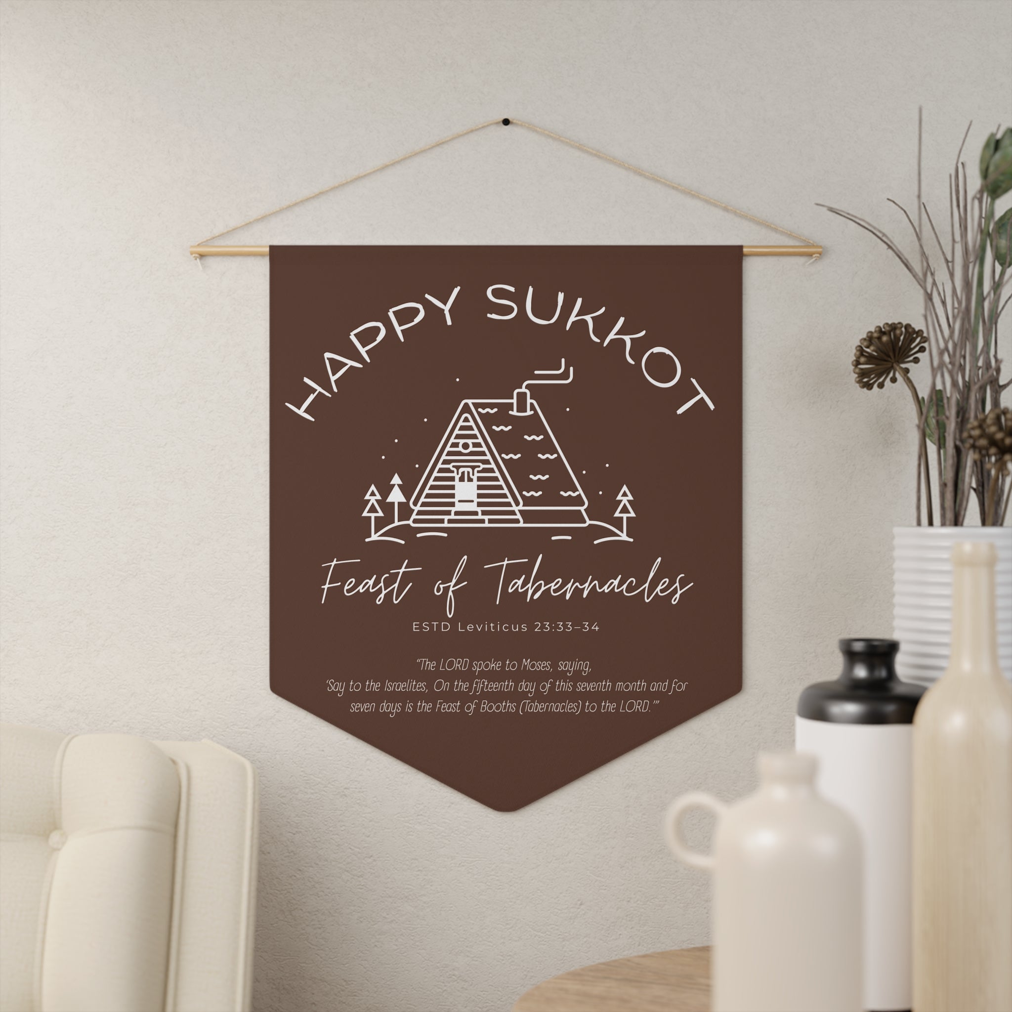 Happy Sukkot | Feast of Tabernacles Wall Pennant