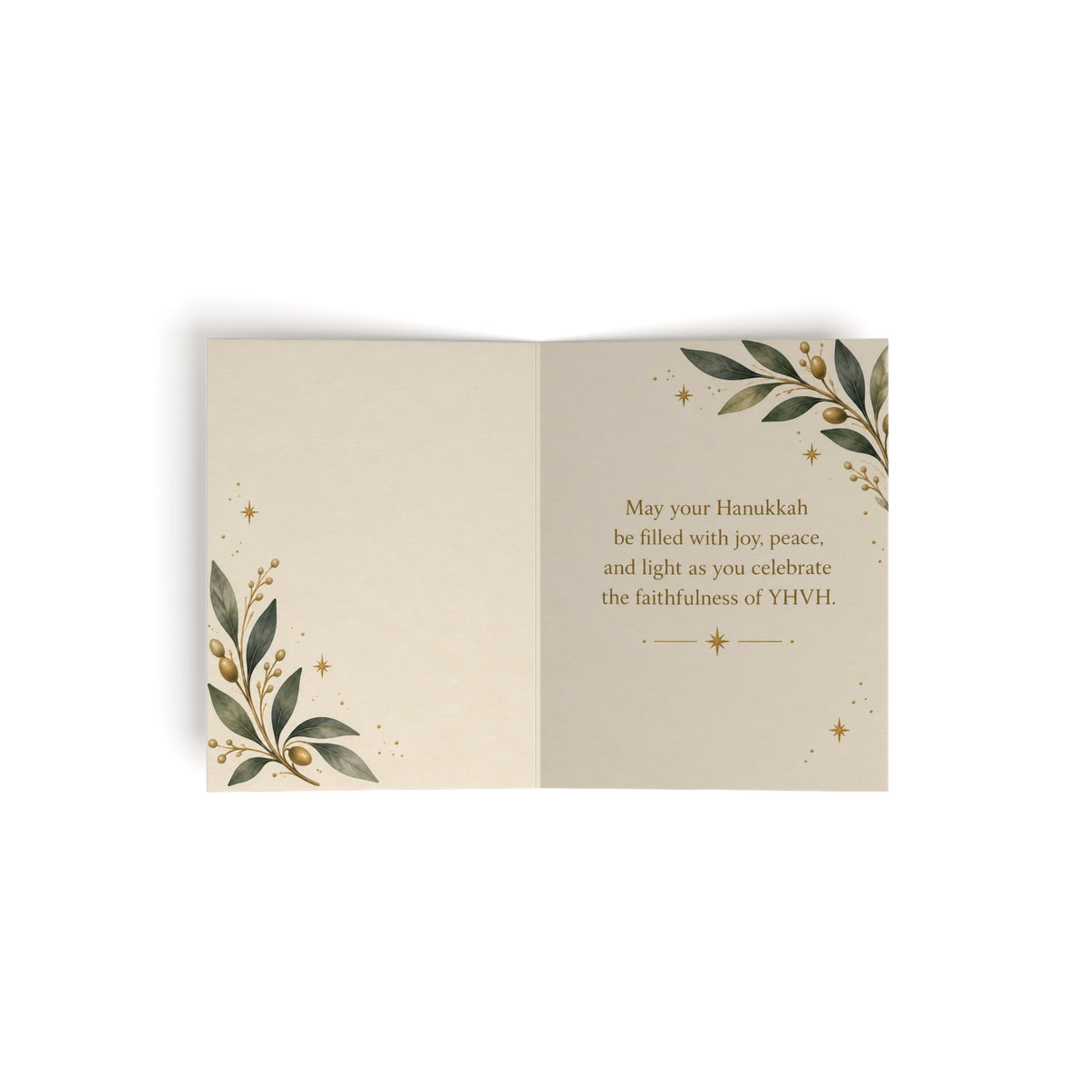 Joy Peace Light Hanukkah Card | Festival of Lights Greeting Card | Faith-Based Hanukkah Cards (8, 16, and 24 pcs)