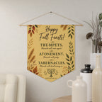 Happy Fall Feasts | Trumpets Atonement Tabernacles Wall Pennant