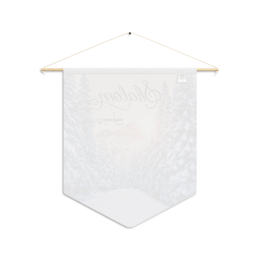 Shalom Snowy Pines Pennant | Winter Landscape Wall Banner
