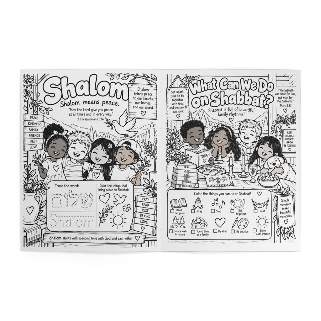 My First Shabbat Coloring Book — Biblical Shabbat Activity Book for Kids (Ages 3-8)